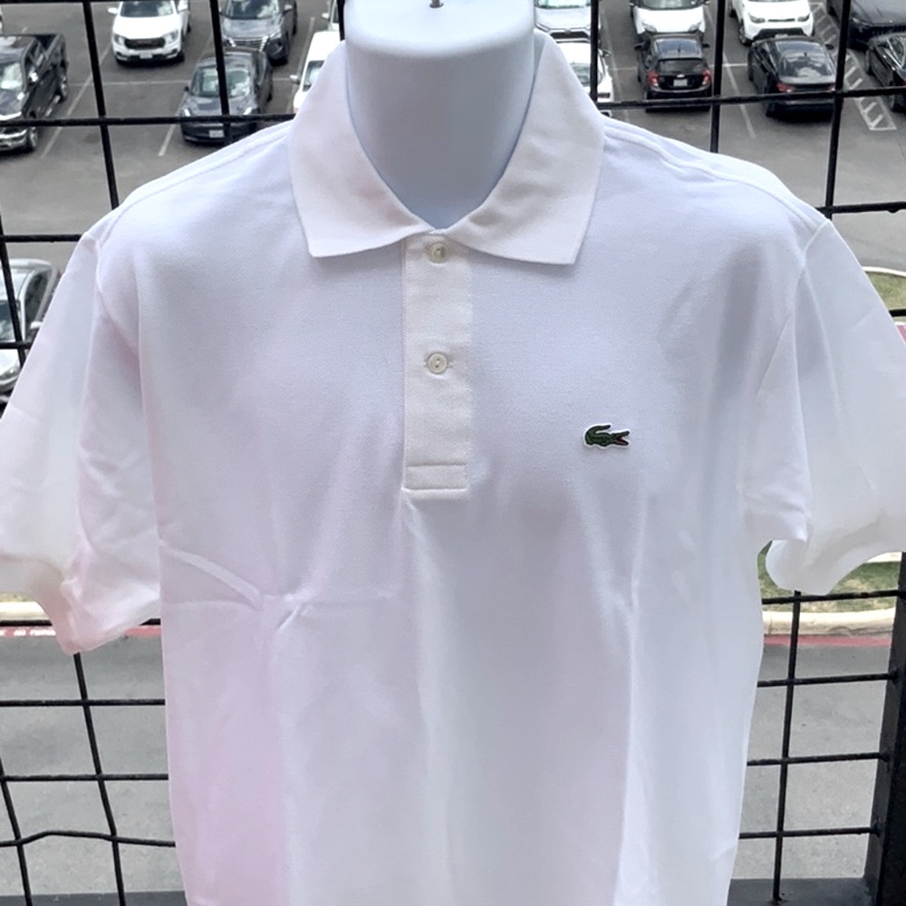 Lacoste White Polo Shirt Classic Piqué Design Men’s Medium/Large Short Sleeve - Picture 3 of 7